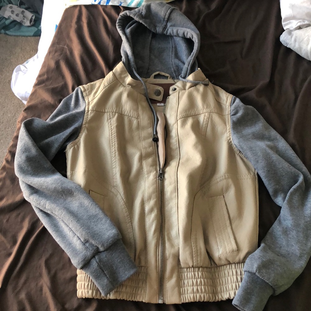 Gray and tan jacket